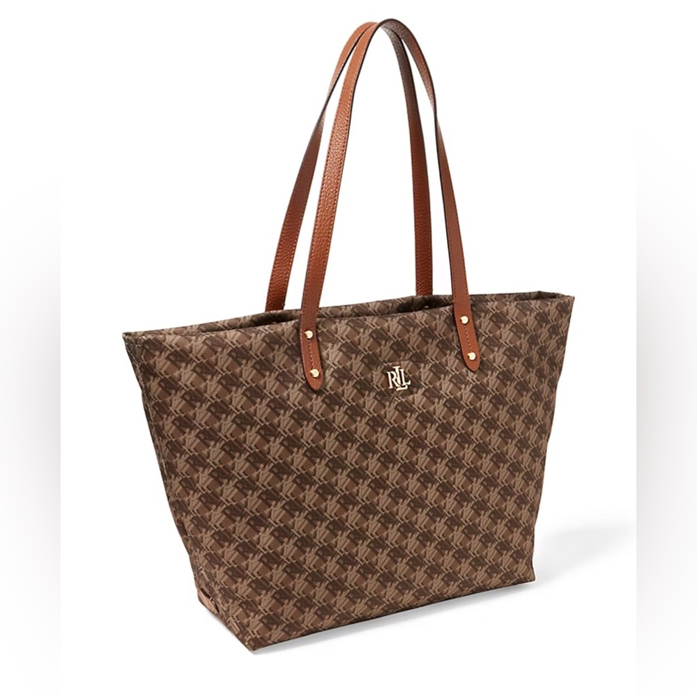 Lauren by Ralph Lauren Brown Monogram Tote Bag